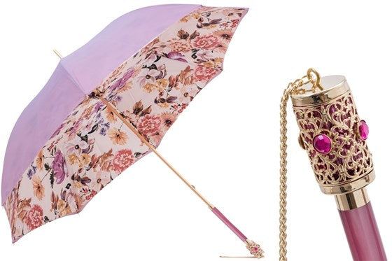 Purple Floral Italian Luxury Umbrella