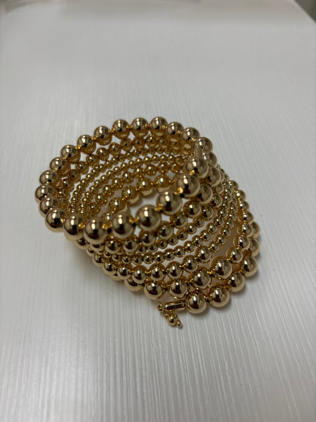 18k Gold Plated Beaded Bracelet-(TG-93119)