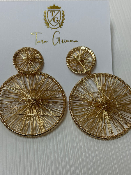 Wire Stud Drop Cocktail Earrings-(TG-910381)