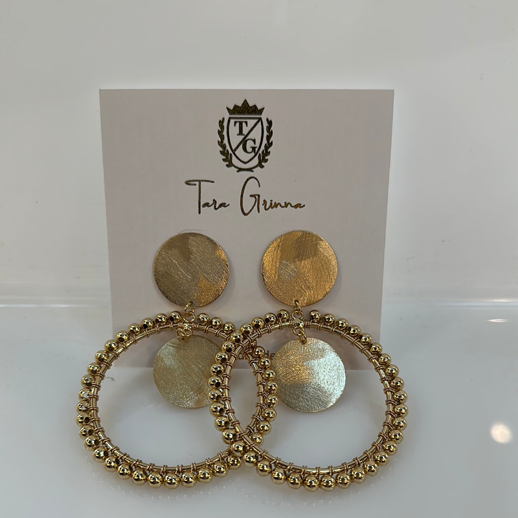 Circle Hoops Earrings in 18k Plated Brass-(TG-910323)