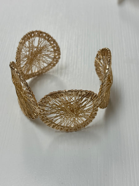 18k Gold Plated Cuff Bracelet -(Style 9398)