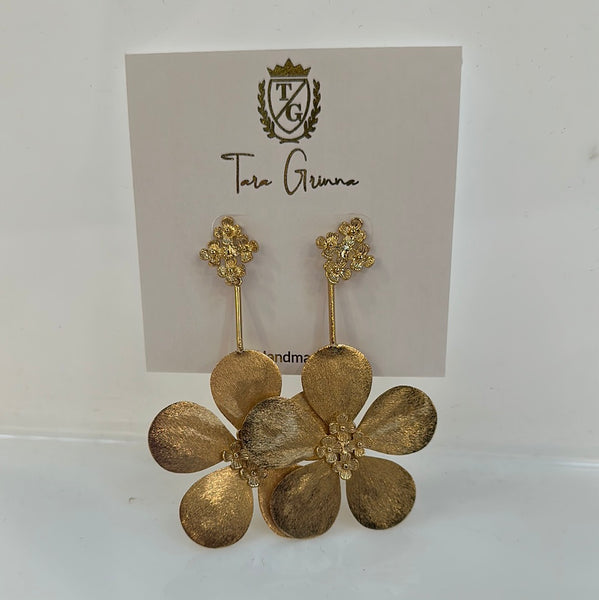 Mini Floral Earrings in 18k Plated Brass-(TG-910322)