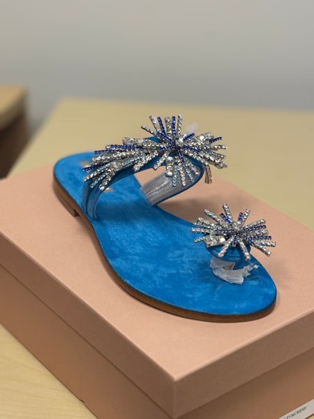 Viviana Turquoise Sunburst Slide