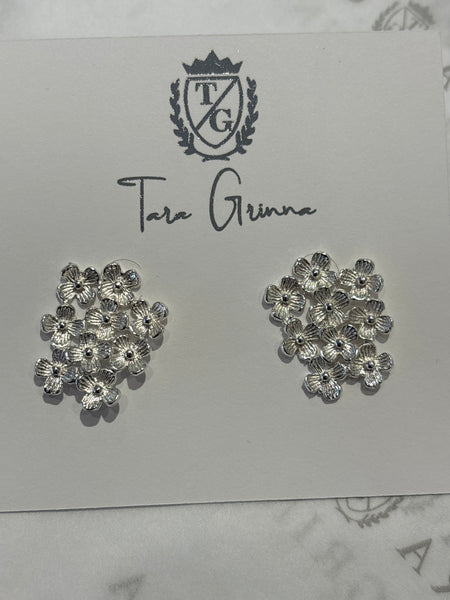 18k Plated Floral Cluster Earrings-(TG-910464)