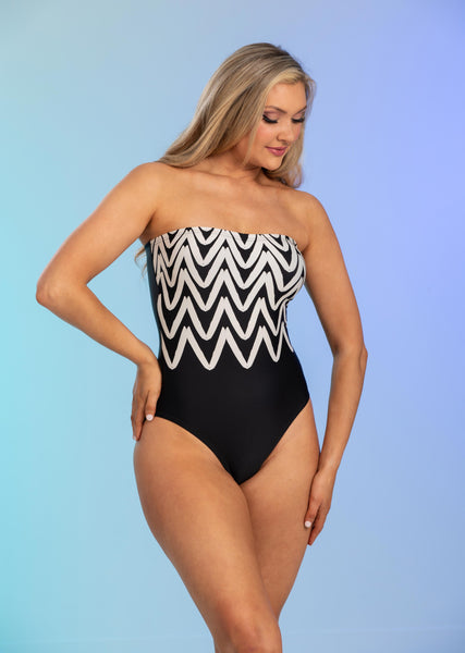 Catania Strapless Print Bandeau One Piece Suit