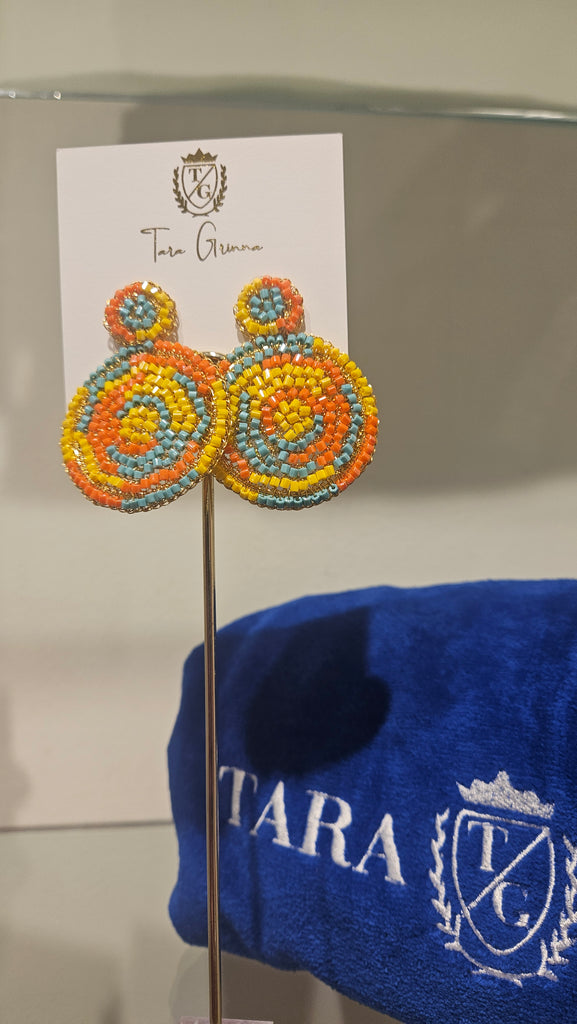 Crochet Multi Color Dahlia Earring-(TG-910428)