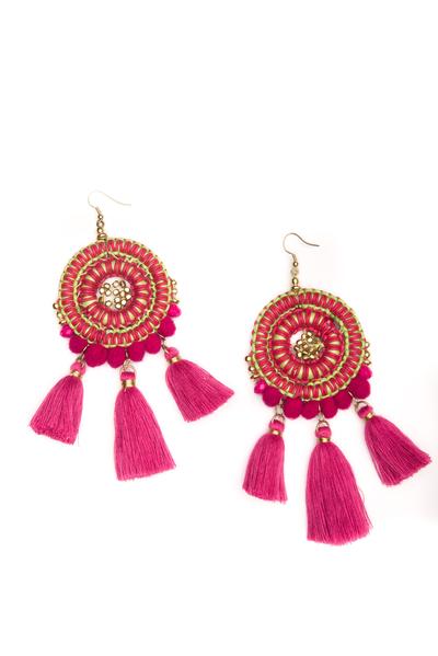 Large Round Drop Earrings