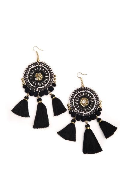 Large Round Drop Earrings