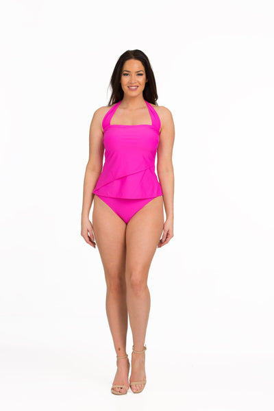 Asymmetrical Solid Wide Set Strap Tankini (Style 150)