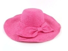 Wide Brim Shapeable Hat with Straw Bow (Style TG-8229)