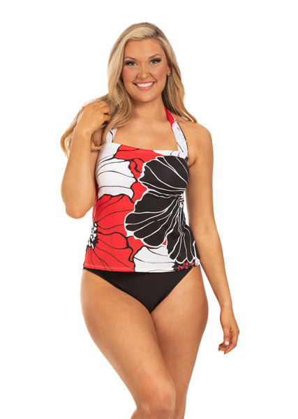 La Spezia Asymmetrical Wide Set Strap Tankini without Overlay (LS-151)