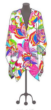 Cotton Silk Short Print Kaftan -(Style 467)