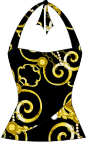 Asymmetrical Wide Set Strap Print Tankini (Style 150)