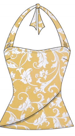 Asymmetrical Wide Set Strap Print Tankini (Style 150)