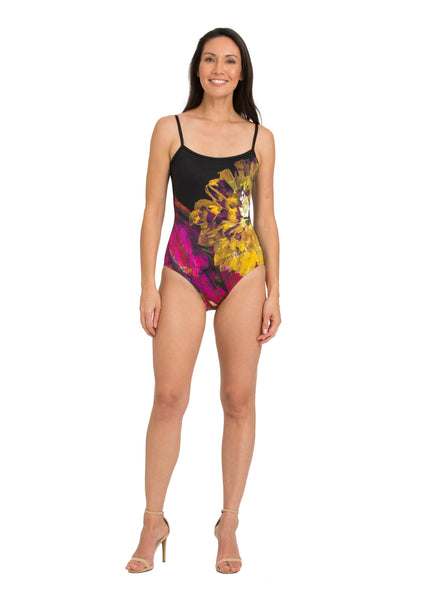 Chincoteague Strapped Print Maillot with Shelf Bra (Style 311)