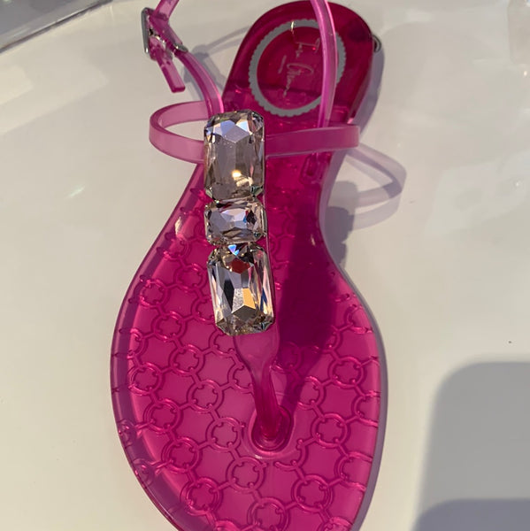 Llaria Jelly Sandals with Back Strap and 3 Austrian Set Crystals- (TG-22003)