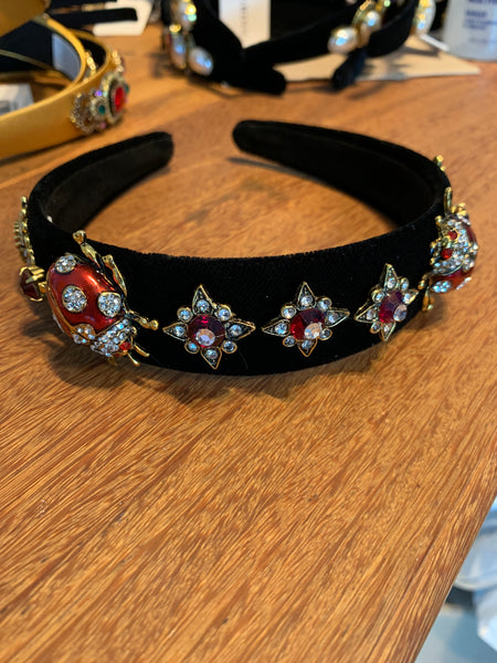 Luxury Baroque Lady Bug Crown with Crystals-(Style 587)