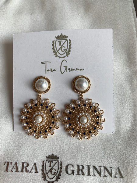 Gold Pearl Drop Earring-(TG-91067)