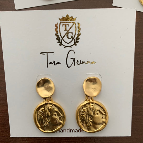 Drop Chain Coin Earrings-(TG-910173)