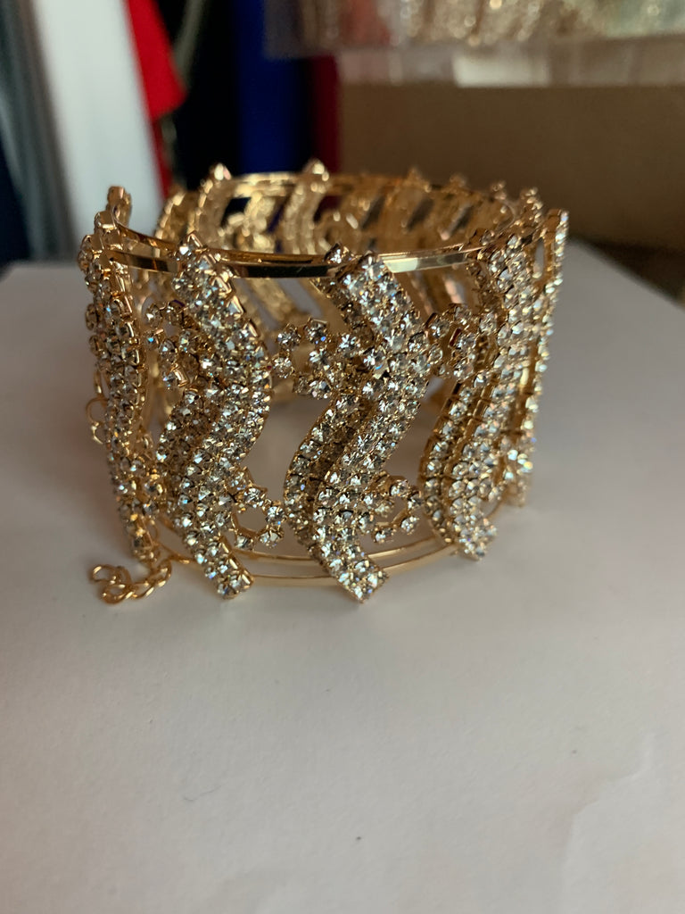 Large Gold Wave Bracelet-(Style 9339)