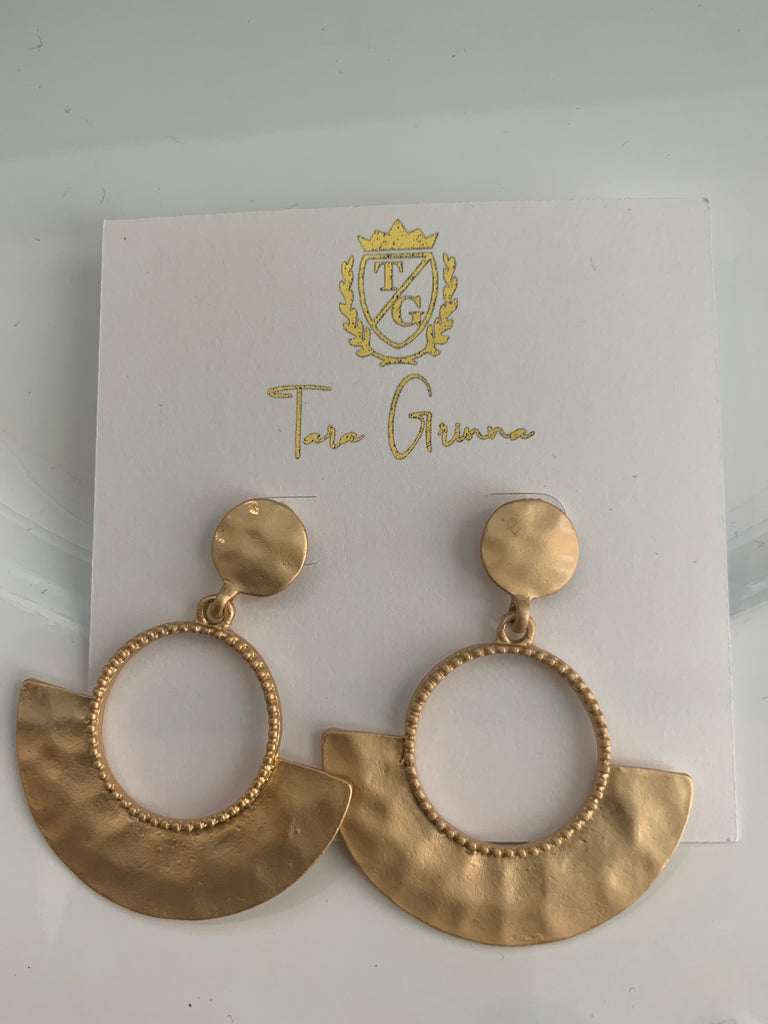 Gold Spartan Hoop Earrings-(TG-910110)