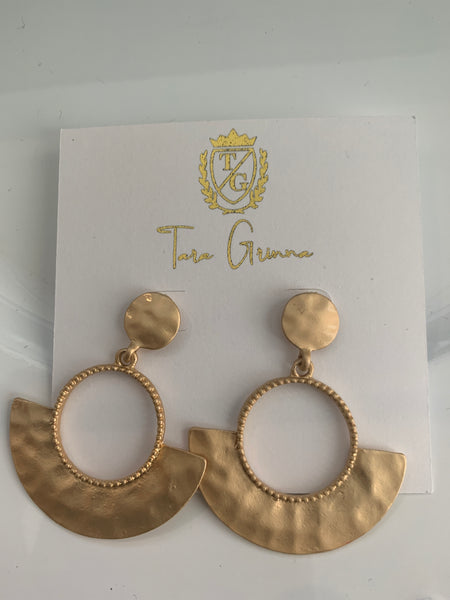 Gold Spartan Hoop Earrings-(TG-910110)