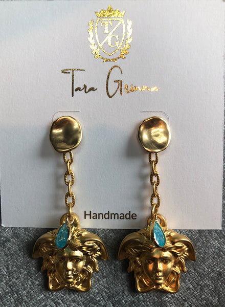 Madusa Head Inspired Earrings with Gemstone-(TG-910165)