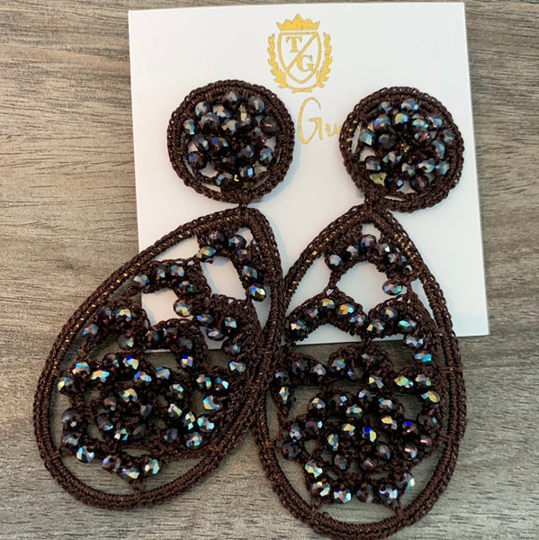 Cluster Clip Drop Earrings-(TG-910269)