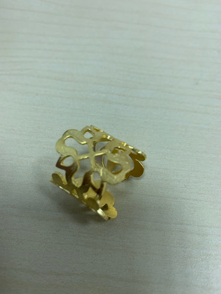 Gold 24k Double Plated Clover Ring-(TG-9424)