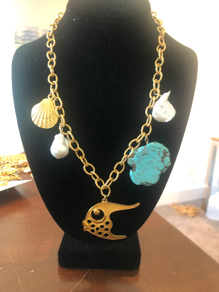 Gold Chain Under the Sea Necklace-(TG-92132)