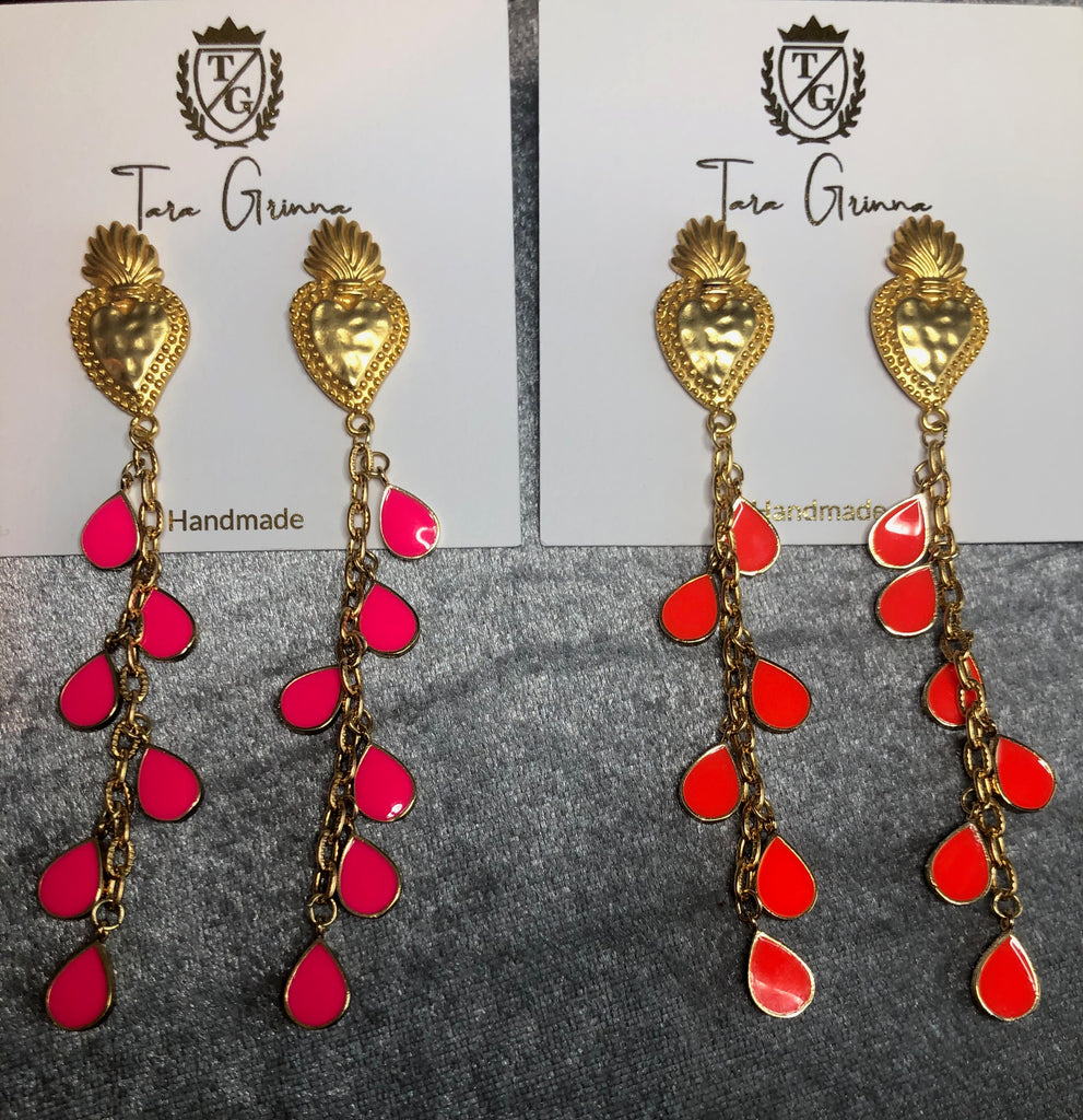 Color Charm Dangle Earrings-(TG-910167)