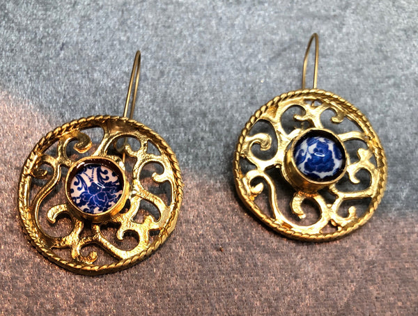 Circle Jewel Center Earrings-(TG-910139)