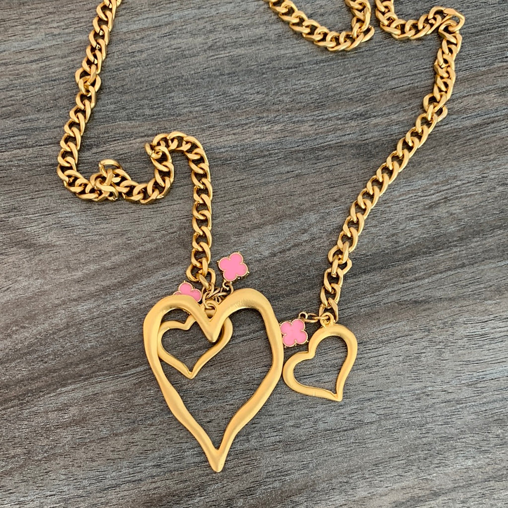 Heart Full of Gold Necklace-(TG-92155)