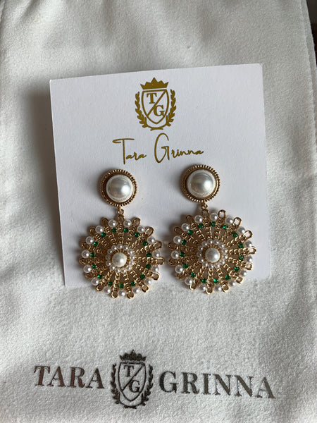 Gold Pearl Drop Earring-(TG-91067)