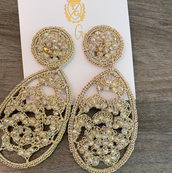 Cluster Clip Drop Earrings-(TG-910269)