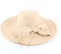 Wide Brim Shapeable Hat with Straw Bow (Style TG-8229)