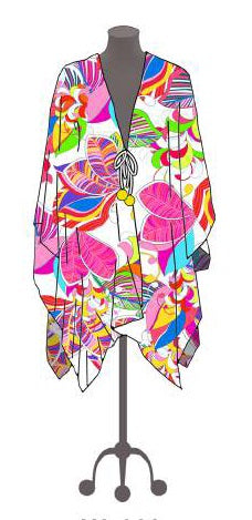 Cotton Silk Tie Front Kaftan-(Style 466)