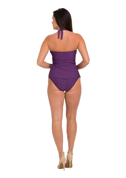 Asymmetrical Solid Wide Set Strap Tankini (Style 150)